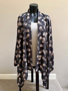 Winter Kate VIntage Silk Feathers Kimono Small